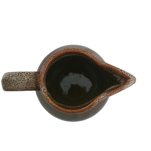 Vintage Retro 70s Creamer Brown Drip Glaze  Pointed Spout - Picture 5 of 6